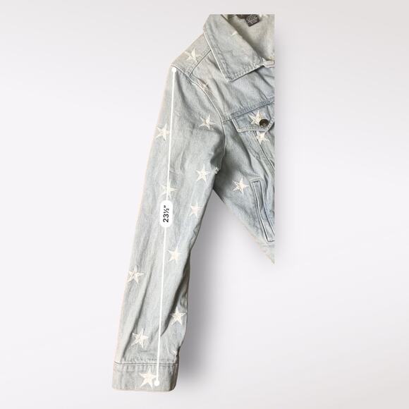 Sans Souci Star‎ embroidered Denim Jacket Size L - Picture 8 of 10